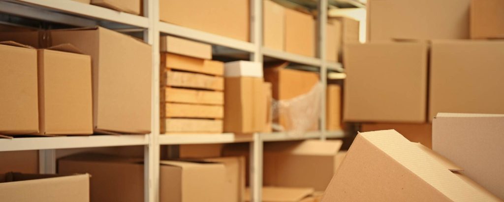 Variety (material/design) of storage boxes stacked together in one room