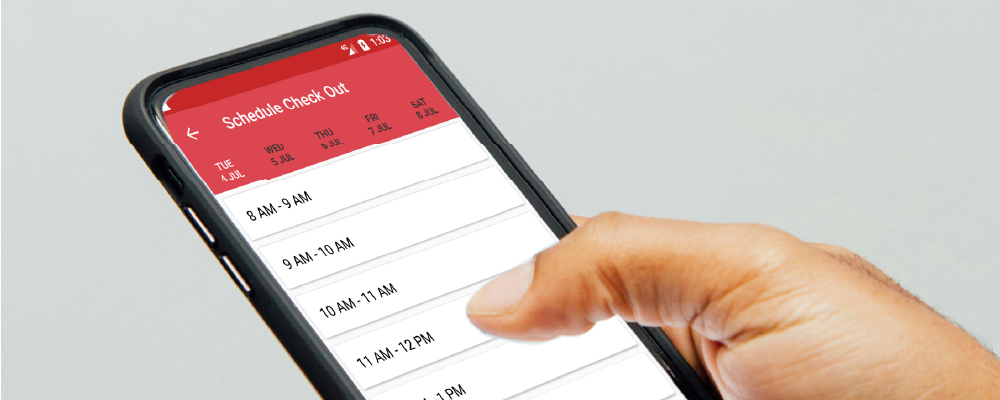 Someone scheduling a pickup on the BEAM App