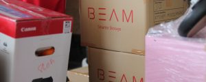 Boxes in storage